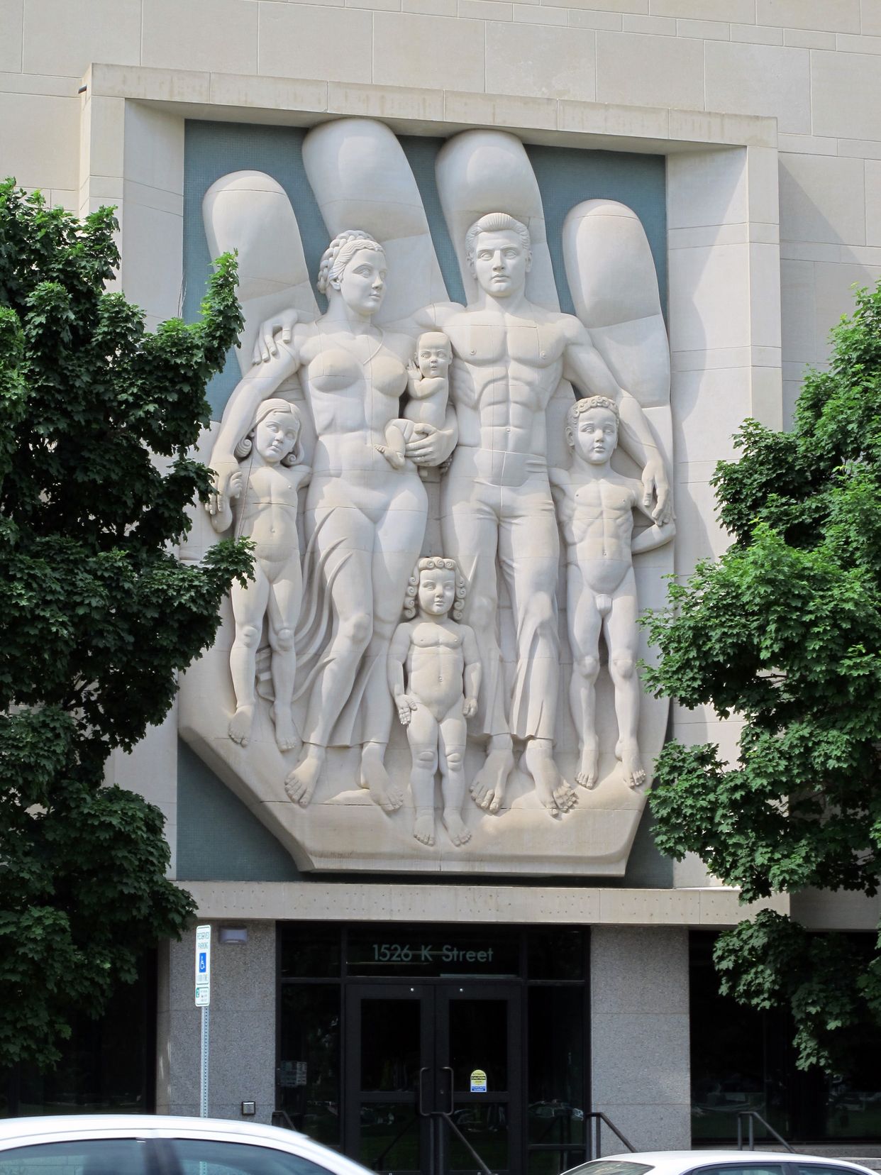Sculpture on Woodman Building