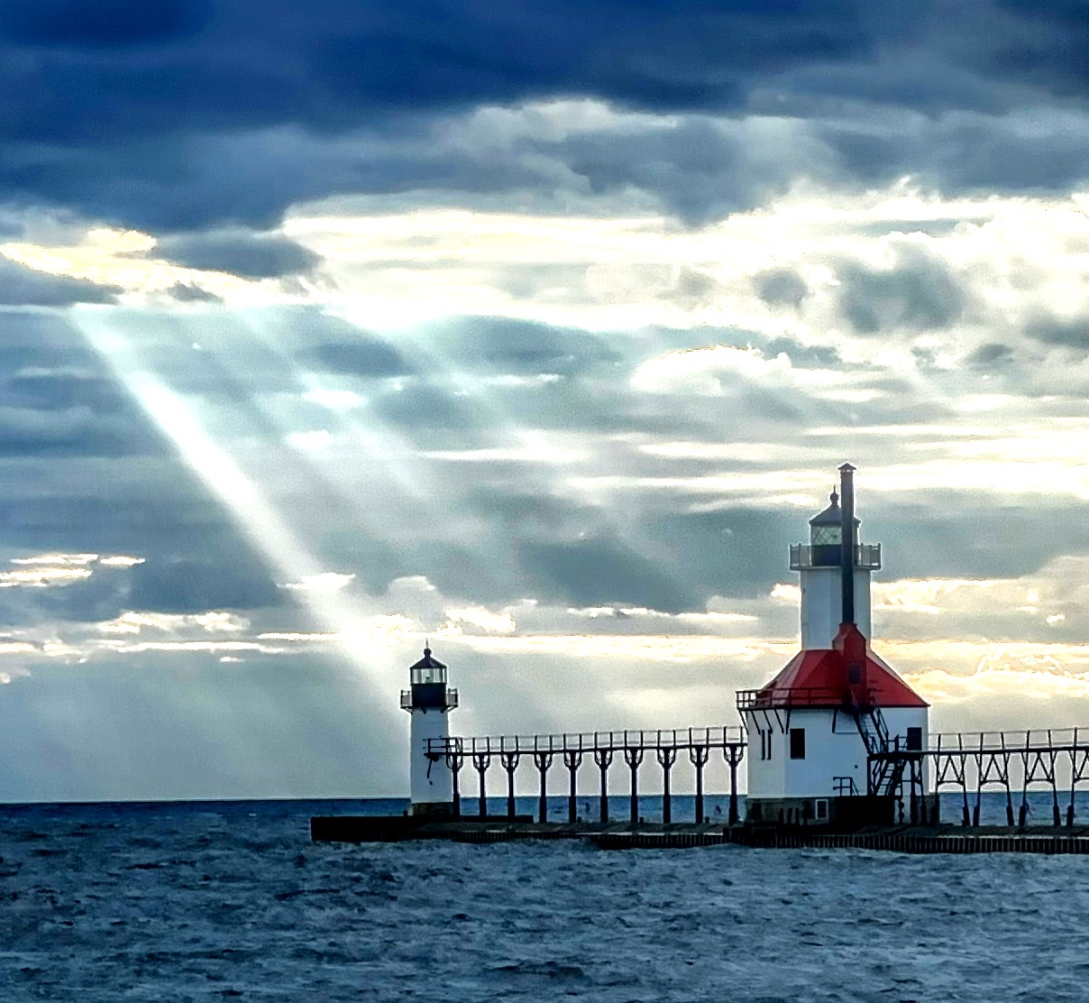 St Joseph North Pier Lighthouses — Photo by Andrew Sawyer