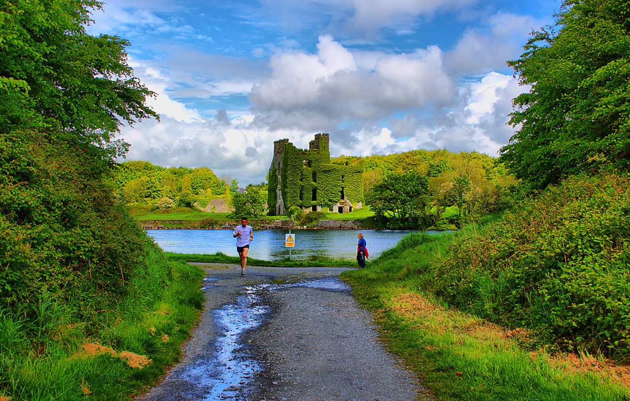 View of Menlo Castle Ruins