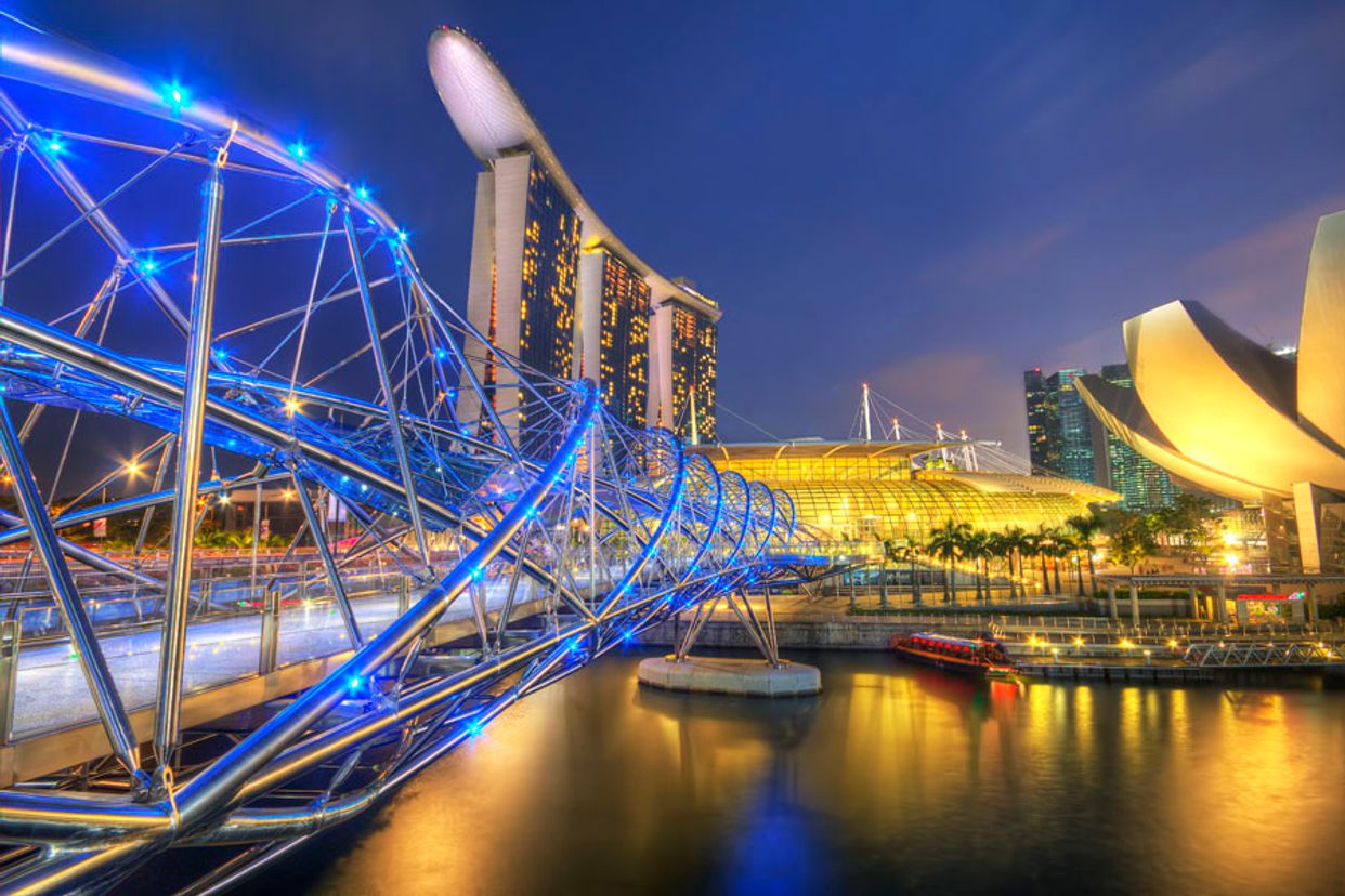 Helix Bridge Cityscape