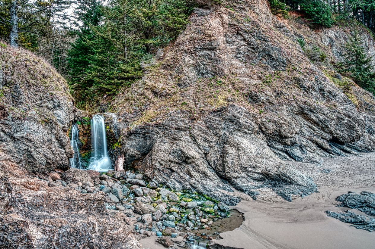 Secret Beach Waterfall