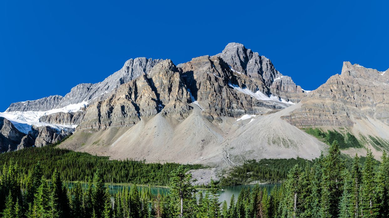 View of Bow Lake and Crowfoot Mountain