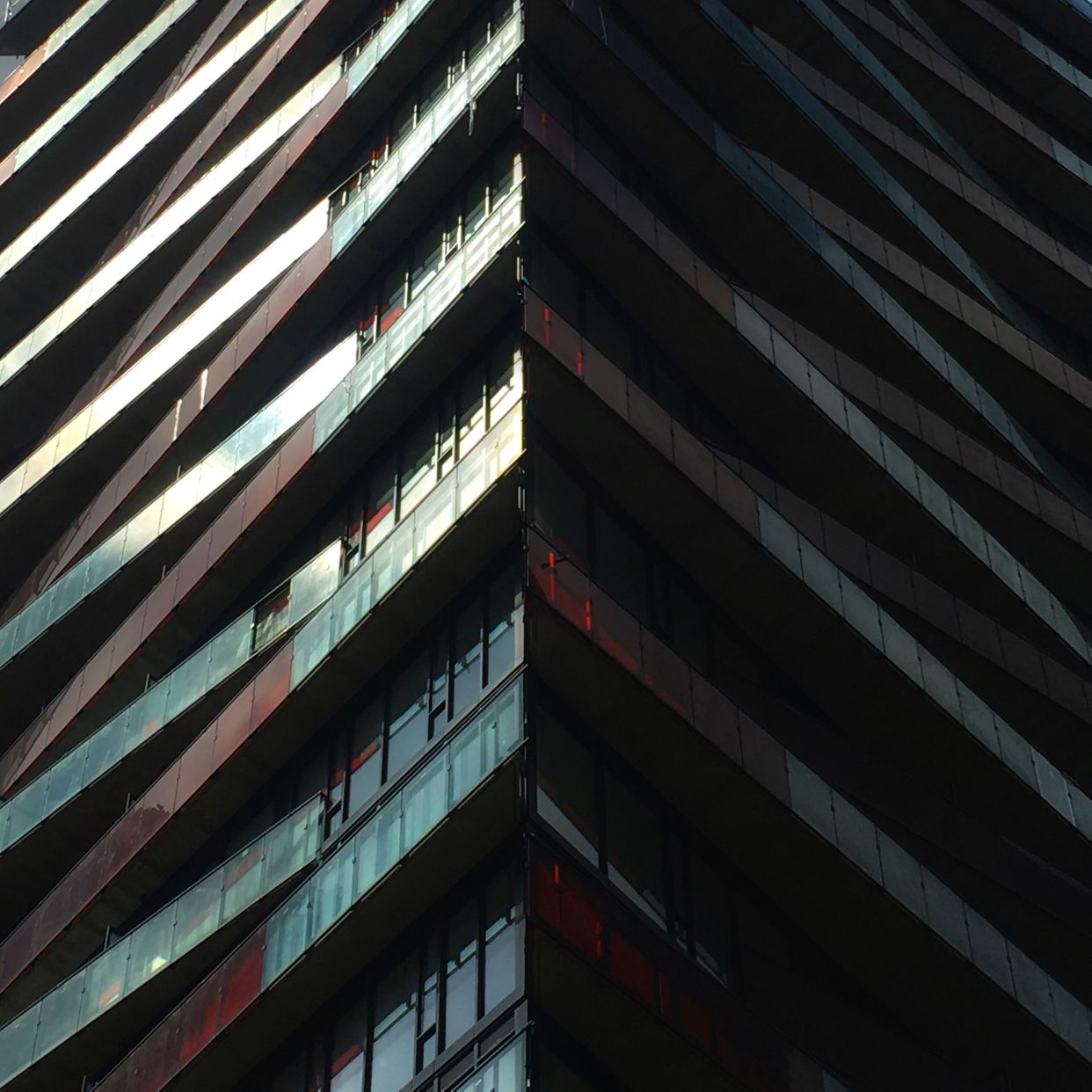 Red and Blue Skyscraper