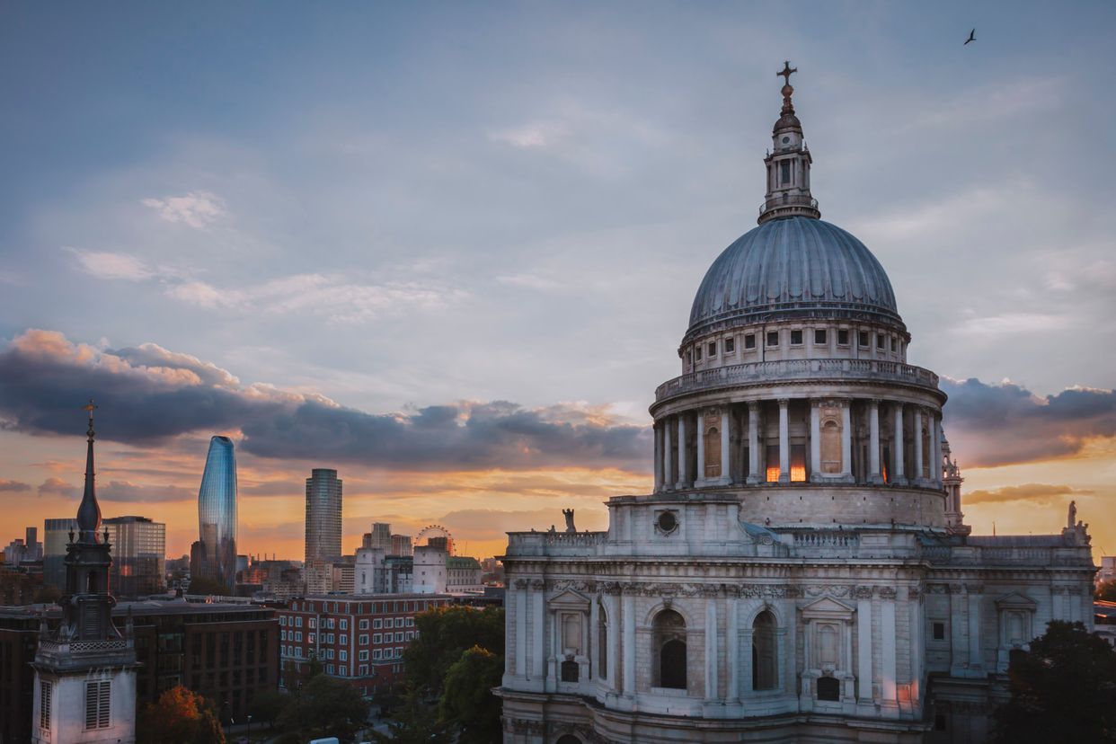 View of St. Paul's Cathedral and London Skyline