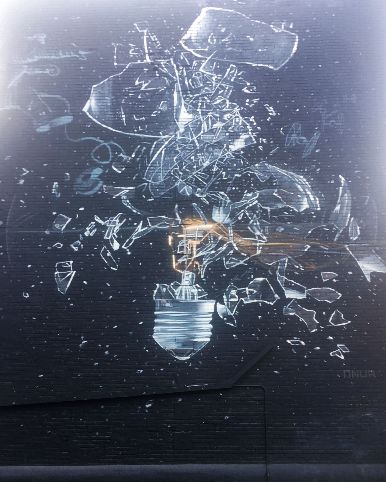 Exploded Lightbulb Graffiti