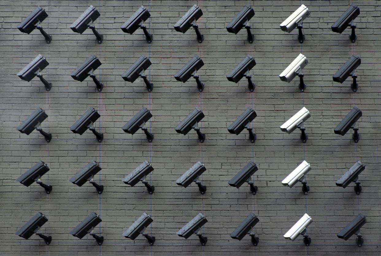 Security Camera Wall Art Installation