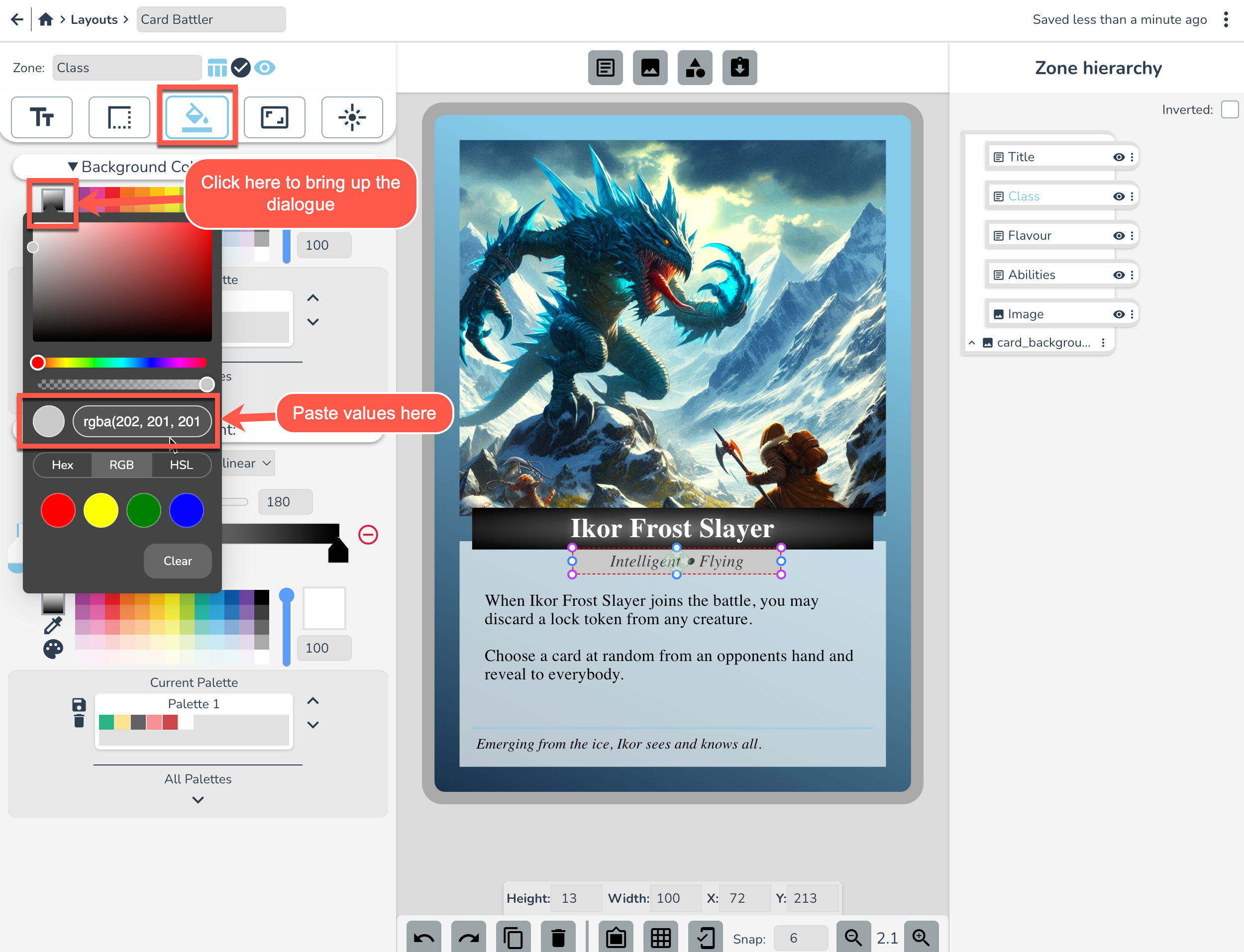 Class Background Colour