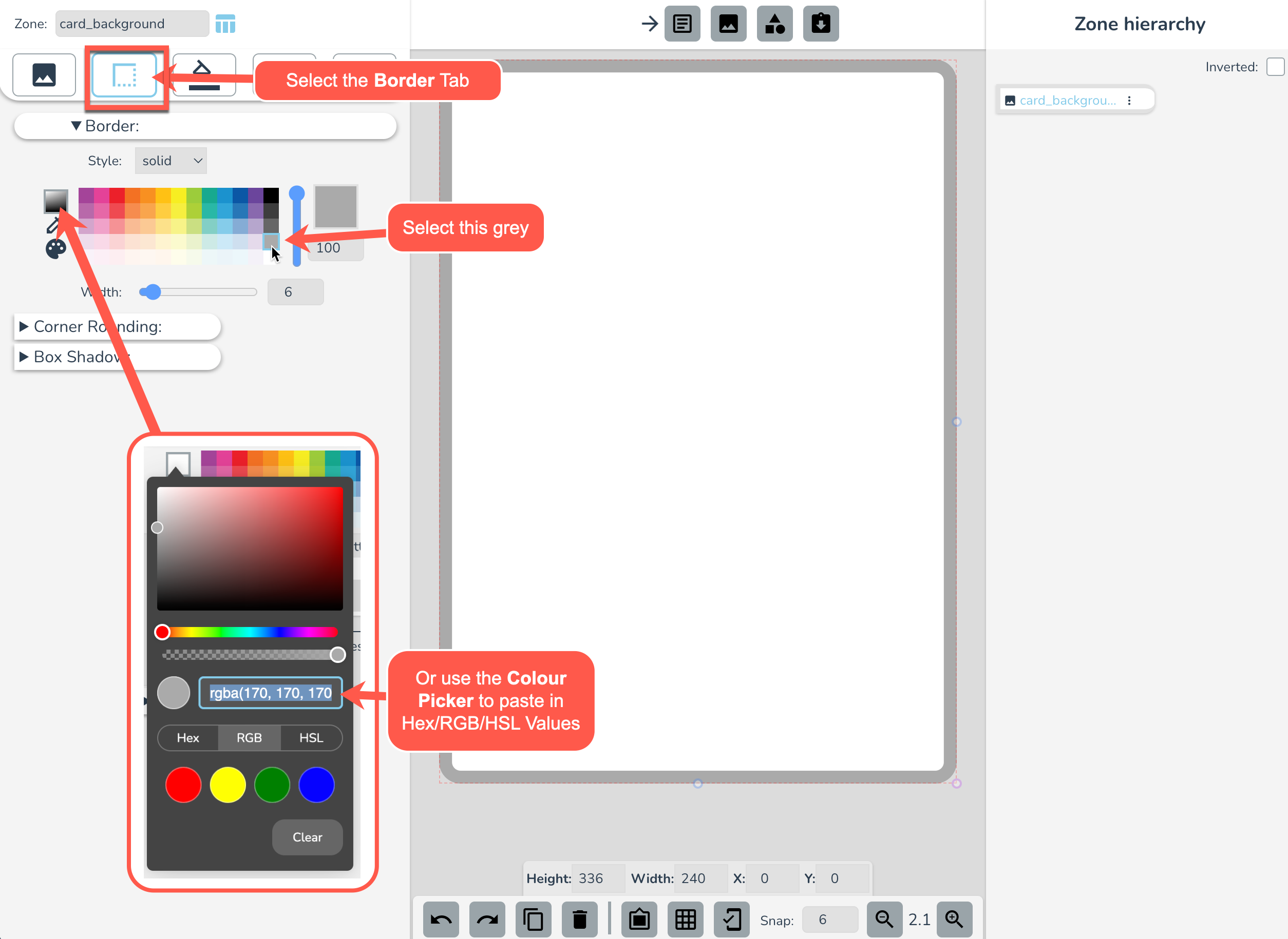 Background Colour Settings