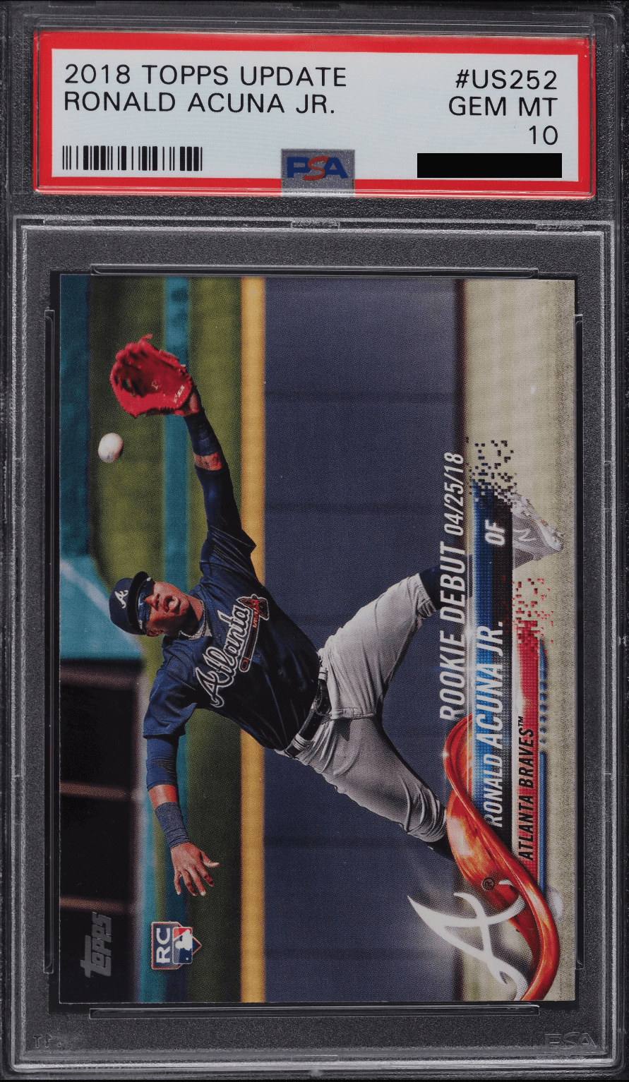 2018 Topps Update Ronald Acuna Jr. Rookie Debut Base #US252 PSA 10