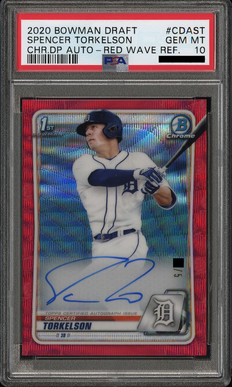 Spencer Torkelson [Chrome Draft Picks Autographs Red Wave Refractor /5]