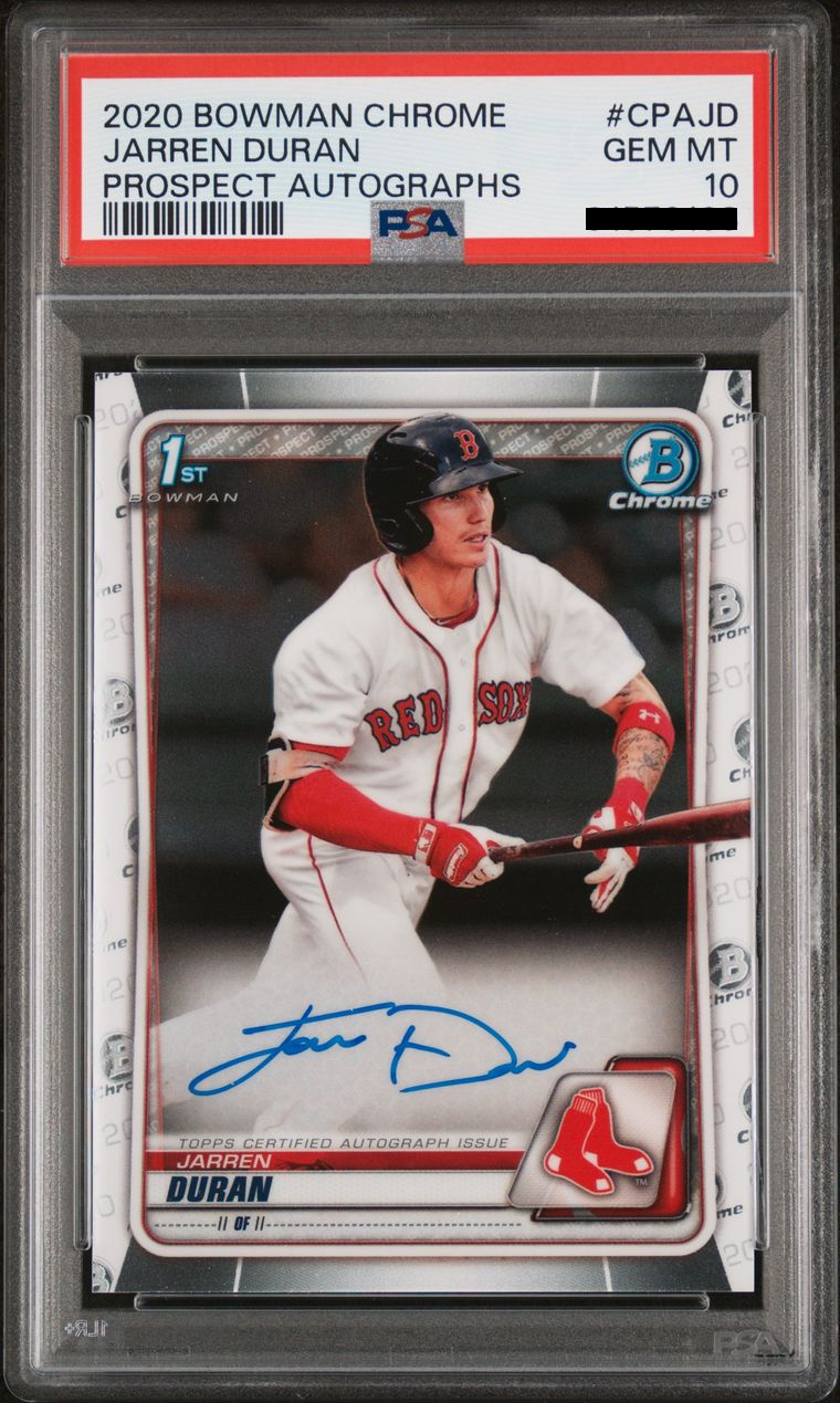 2020 Bowman Jarren Duran Chrome Prospect Autographs #CPA-JD PSA 10