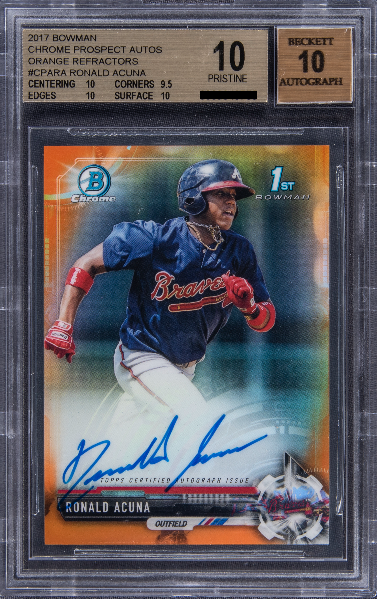 Ronald Acuna Jr. [Chrome Prospect Autographs Orange Refractor /25]