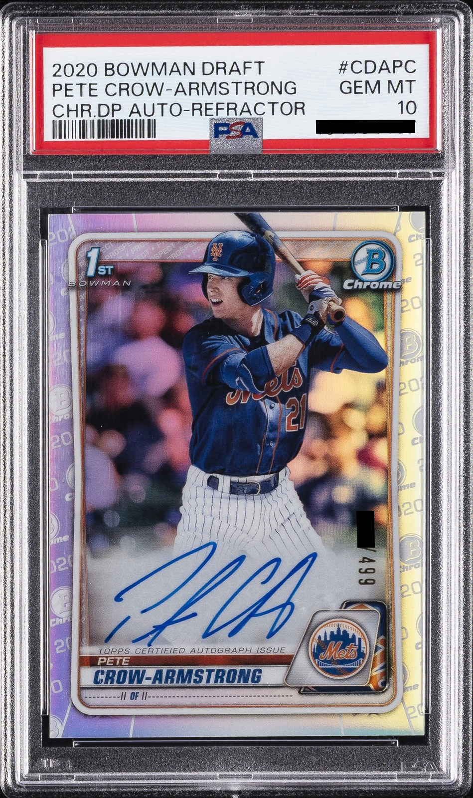 Pete Crow-Armstrong [Chrome Draft Picks Autographs Refractor /499]