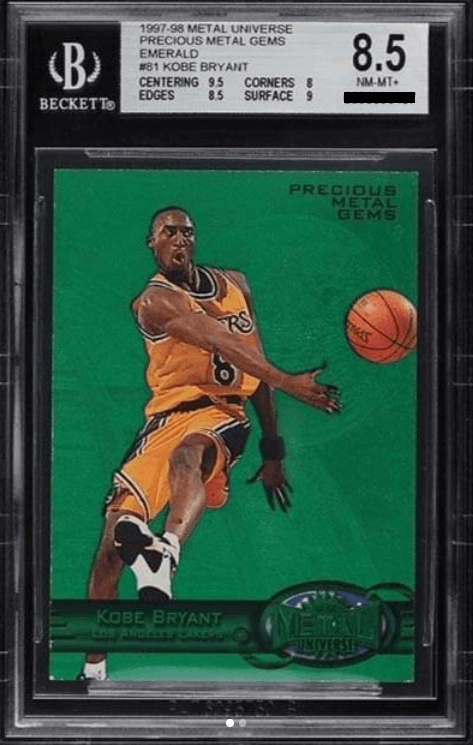 Kobe Bryant card visual from Card Ladder