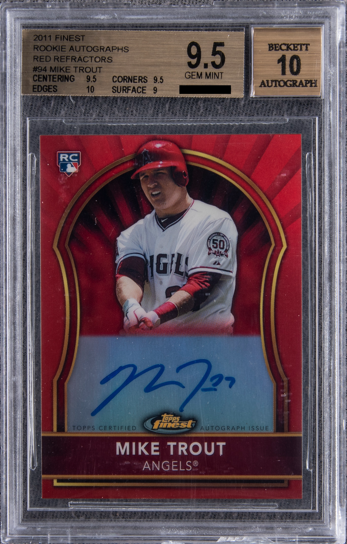 Mike Trout [Rookie Autographs Red Refractor /25]