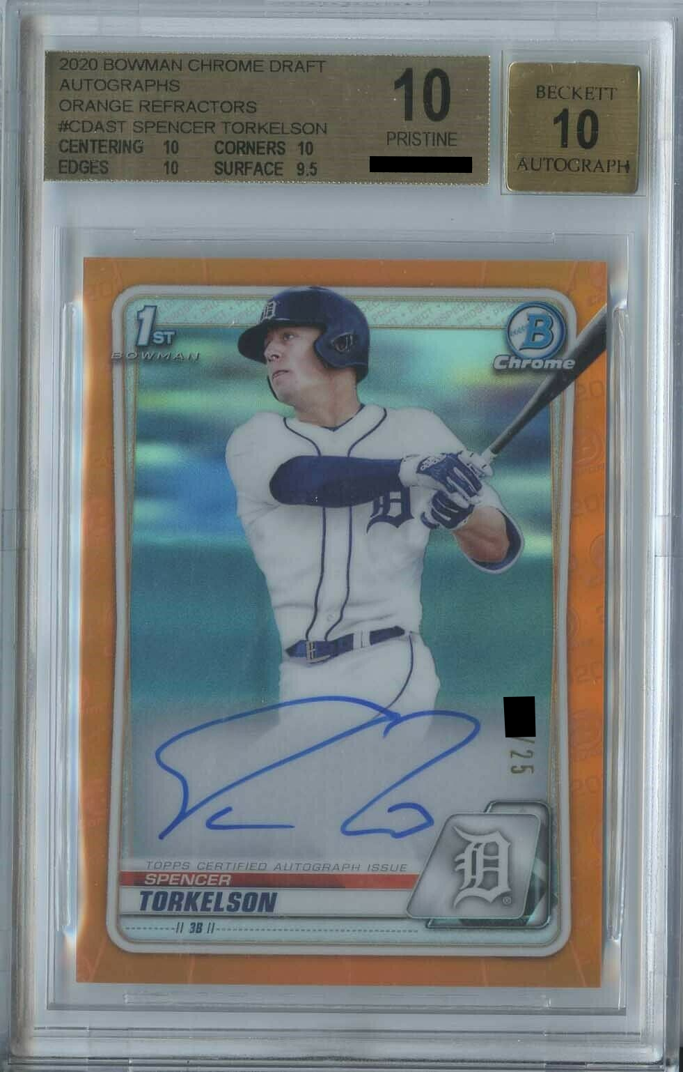 Spencer Torkelson [Chrome Draft Picks Autographs Orange Refractor /25]