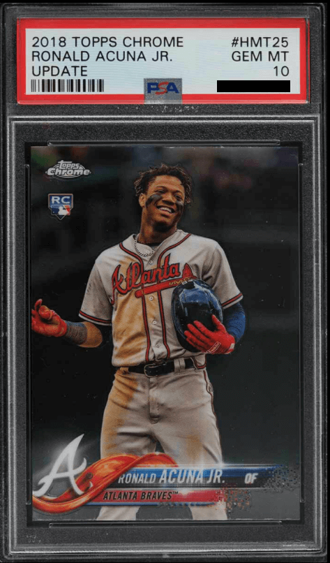 2018 Topps Chrome Update Ronald Acuna Jr. Base #HMT25 PSA 10