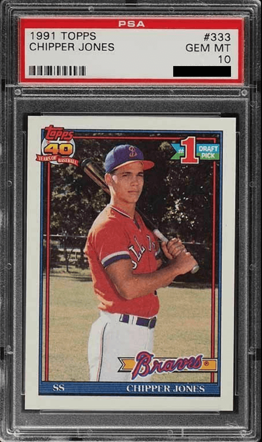 1991 Topps Chipper Jones Base #333 PSA 10