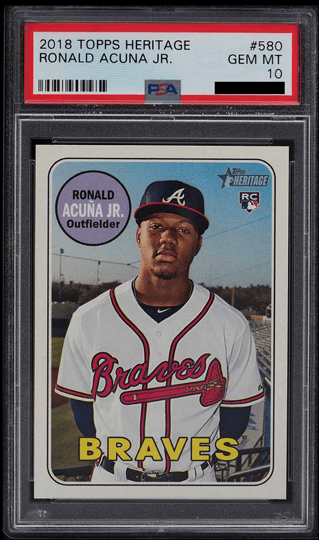 2018 Topps Heritage Ronald Acuna Jr. Base #580 PSA 10