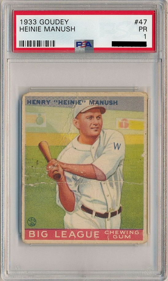 Henry (Heinie) Manush condition prices