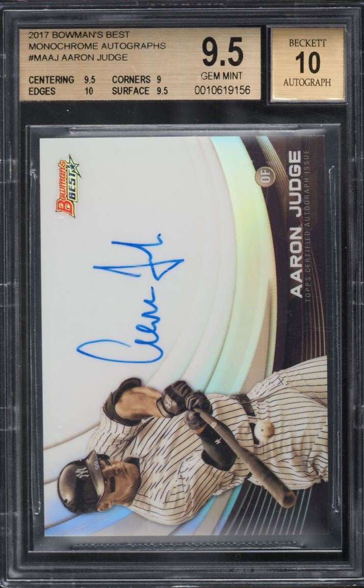 2017 Bowman's Best Monochrome Autographs Aaron Judge/125 #MAAJ BGS 9.5 Auto 10