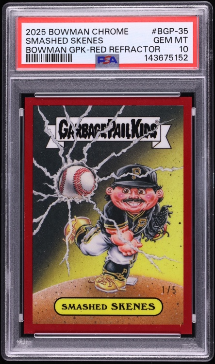 2025 Bowman Chrome Bowman Gpk Smashed Skenes — Red Refractor PSA 10