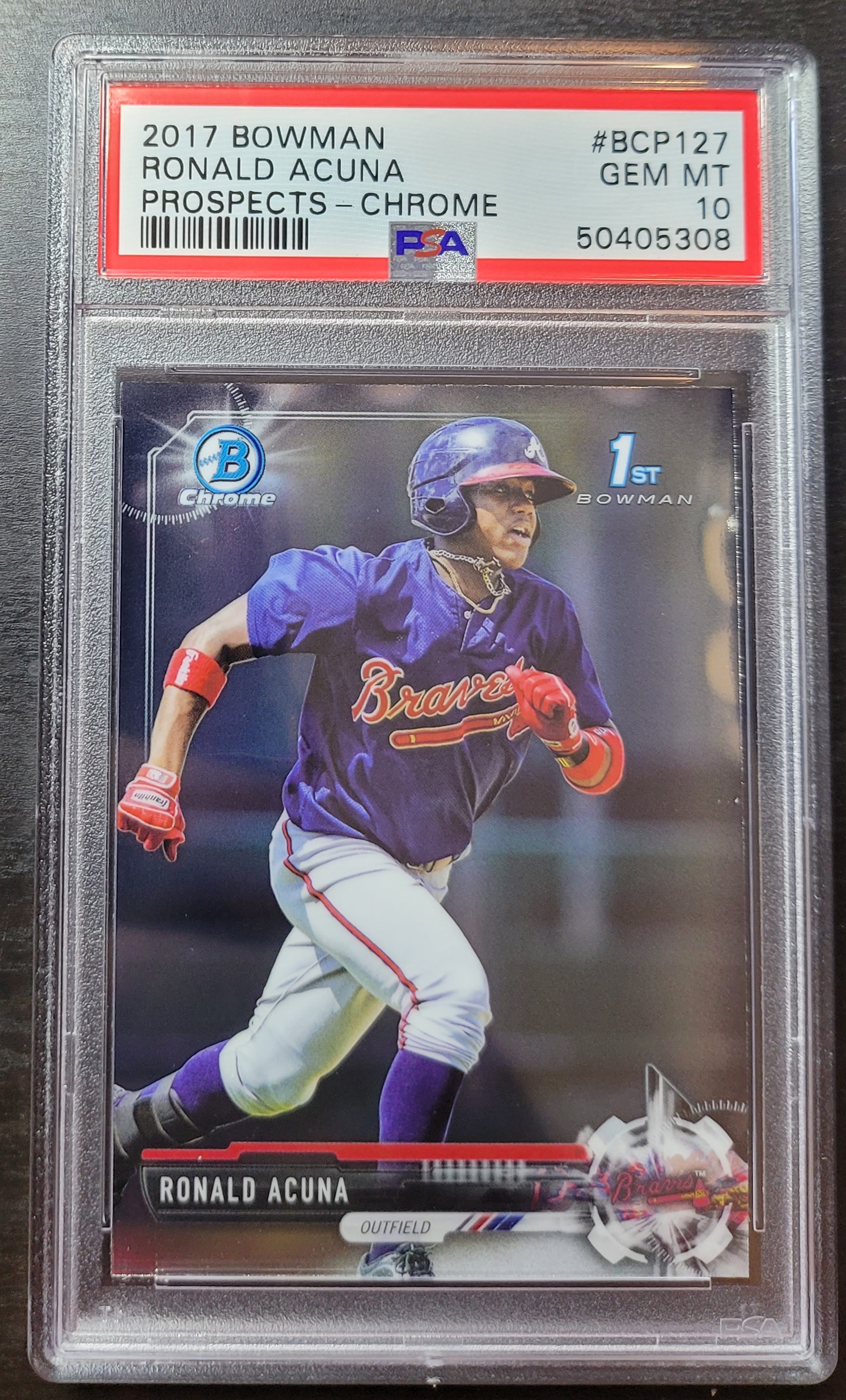 2017 Bowman Ronald Acuna Jr. Chrome Prospects #BCP127 PSA 10