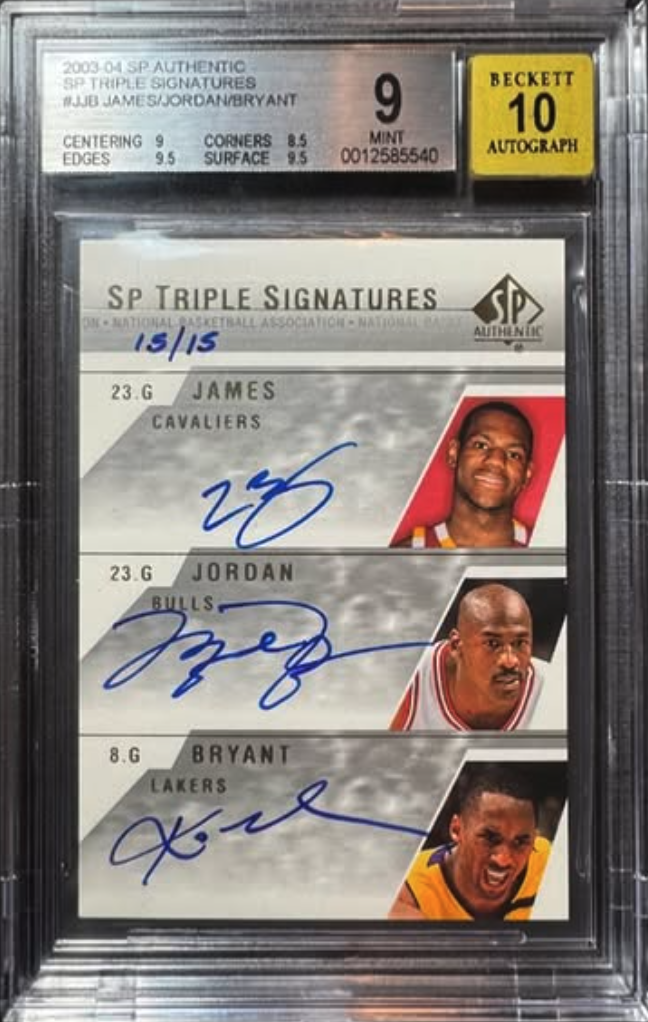 LeBron James / Michael Jordan / Kobe Bryant card visual from Card Ladder