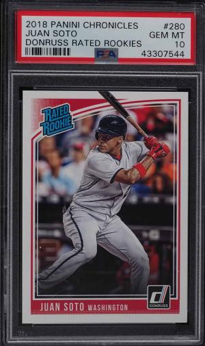2018 Panini Chronicles Donruss Rated Rookies Juan Soto Donruss Rated Rookies #280 PSA 10