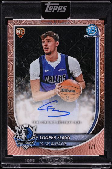 Cooper Flagg 2025 Bowman Chrome Rose Gold Mojo rookie autograph 1/1 card from Card Ladder