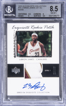 LeBron James card visual from Card Ladder