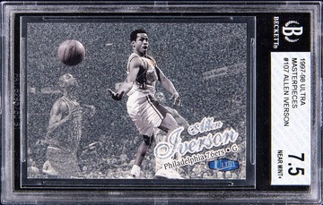 1997-98 Fleer Ultra Masterpieces #107P Allen Iverson (#1/1) - BGS NM+ 7.5 card image from Card Ladder