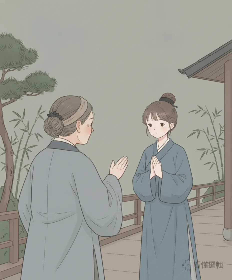 一路輾轉逃到金陵，嬌蓮躲進女貞觀避難，禮拜觀主、出家為道姑，道號妙常，總算在亂世裡有了安身之處。