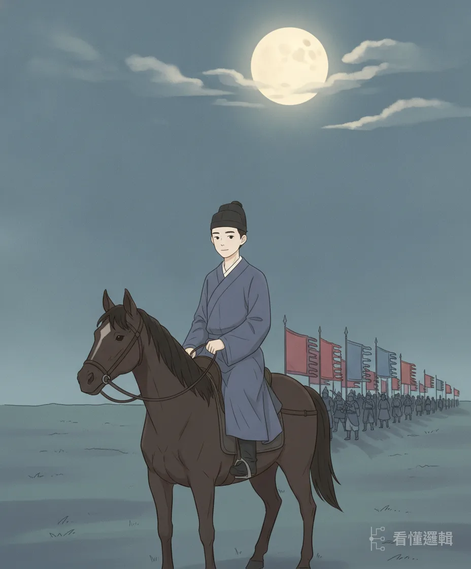 劉邦大喜，只恨太晚得遇良將；此後韓信領兵屢建奇功，大漢基業終於底定。真正的才能不怕一時被埋沒——把準備做足，遇上識人的貴人與成熟的時機，光芒自然遮掩不住，該來的大吉會來。
