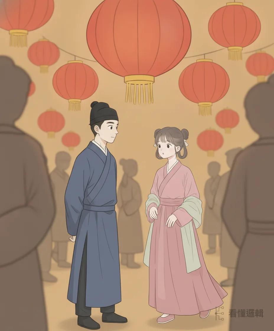 元宵夜，滿街花燈。燈影下，陳三與潮州女子黃五娘不期而遇——一眼之間，兩顆心都動了，偏偏連一句話都來不及說，人潮就把彼此沖散了。