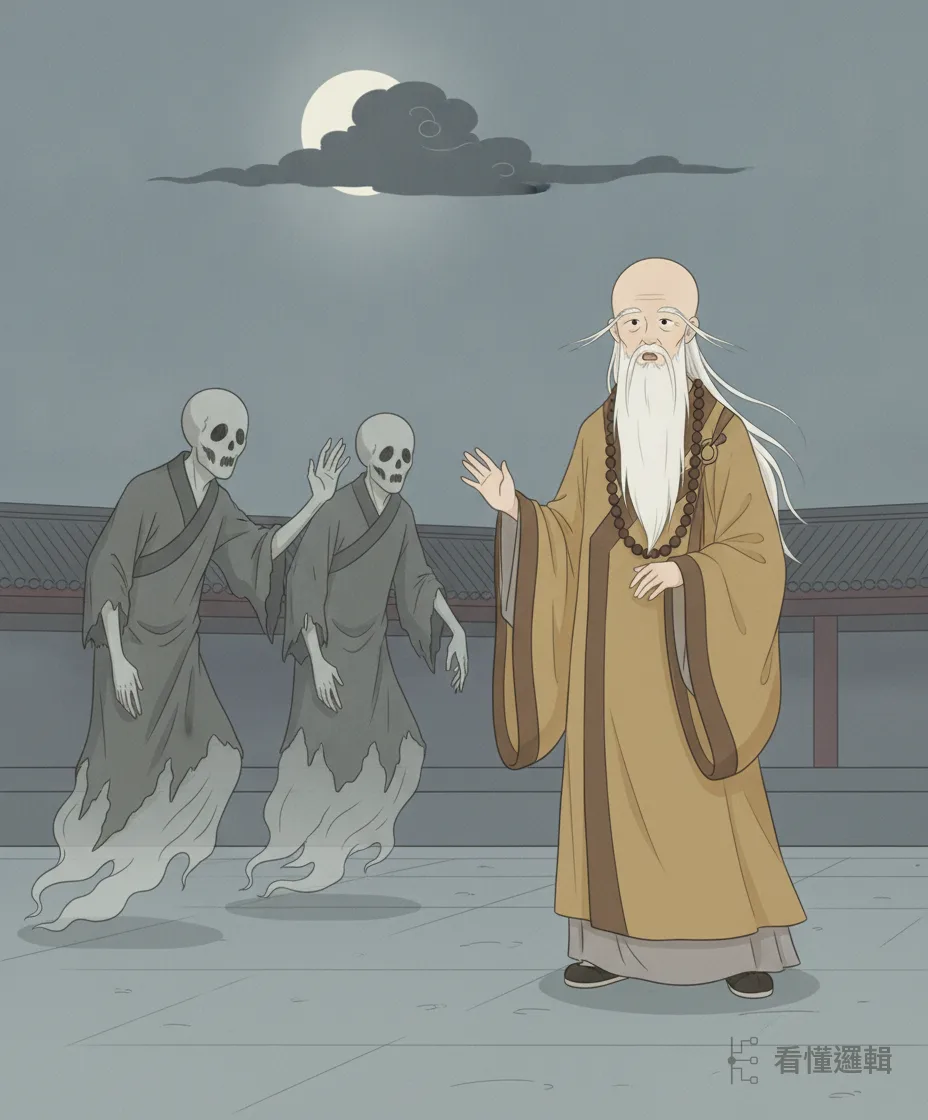 藏梅寺的法明長老，早先曾遇兩個油鬼示警：這人日後要造下大殺業，頭一個還應在他自己身上。凶信，像悄悄爬上心頭的一片陰翳。