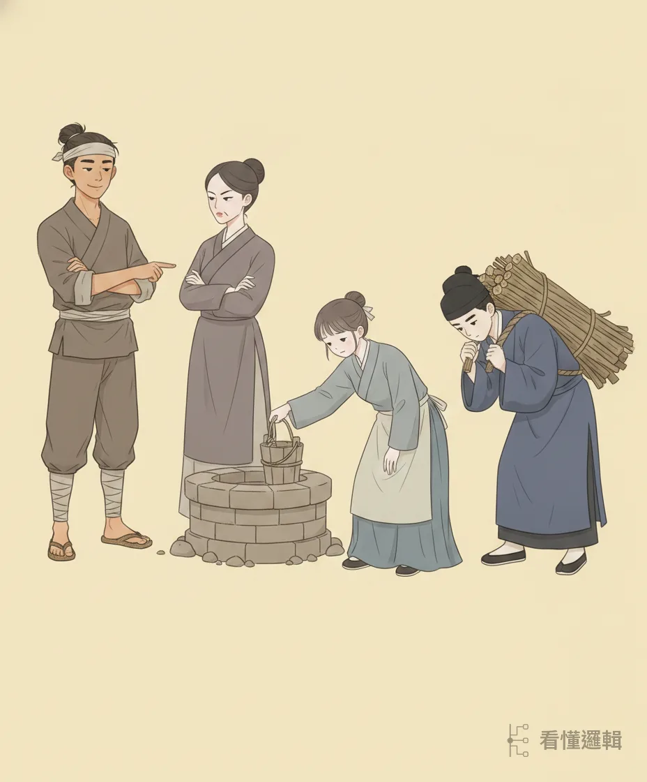 李太公一去世，兄嫂便對這對夫妻百般刁難。三娘心疼丈夫的前程，勸他遠赴邠州從軍，好一展長才。