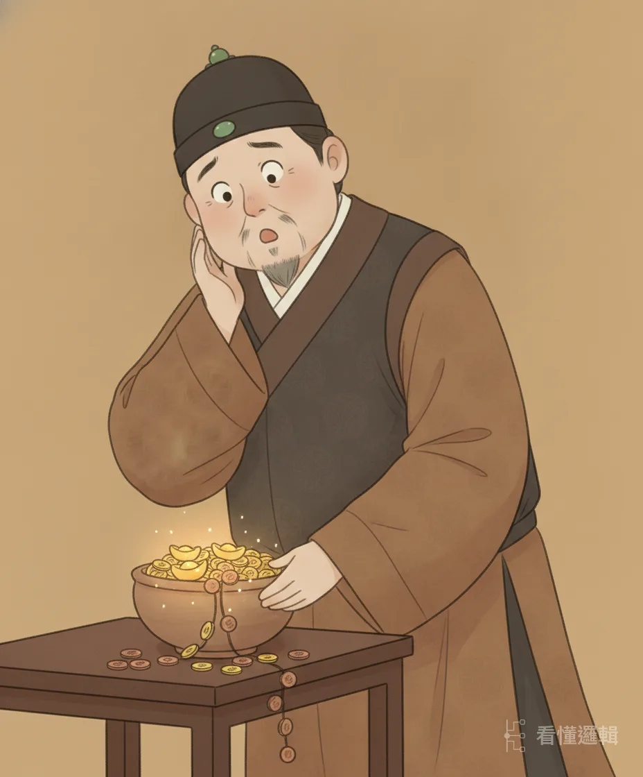 元朝末年，吳縣富商沈萬山家裡有一只聚寶盆——隨手放進去的東西，轉眼就生出滿滿一盆。天上註定的衣食本就有餘，這寶盆更讓他家財說不完。
