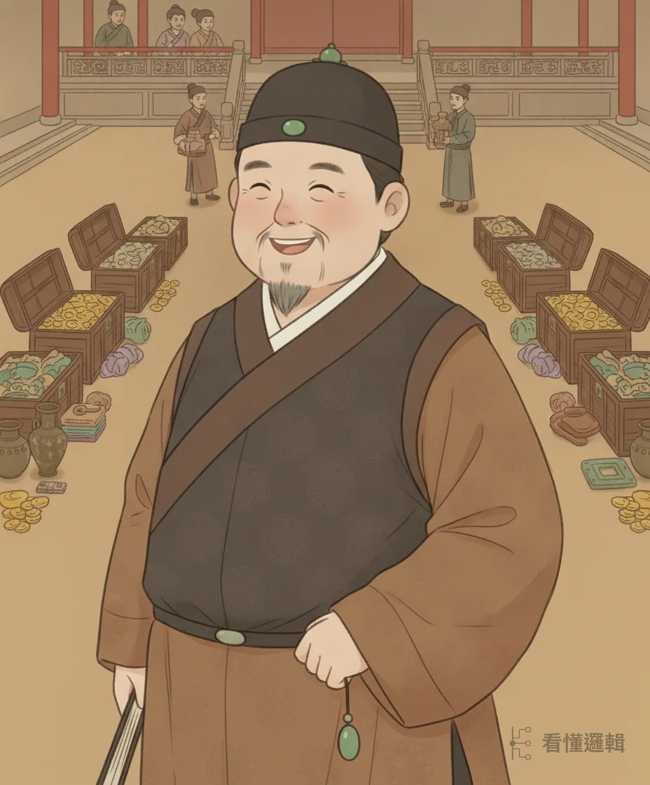 靠著這件寶物，他的家財多到富可敵國，名聲傳遍四方。日子過得殷實和氣，人人都說吳縣沈家好福氣。