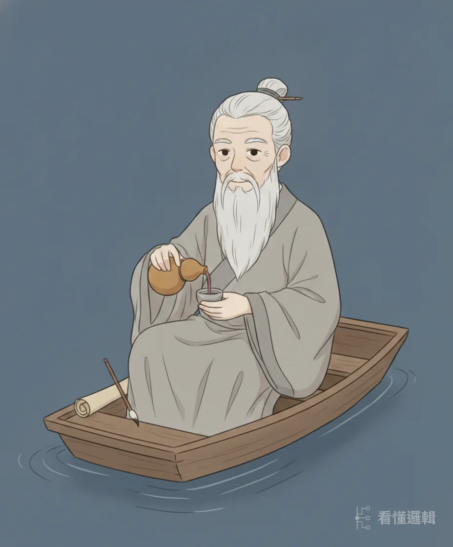 晚年遊歷金陵采石，江邊泛舟、飲酒、寫詩——不急不躁，把日子過回自己手裡。沉潛不是停滯，是蓄勢。