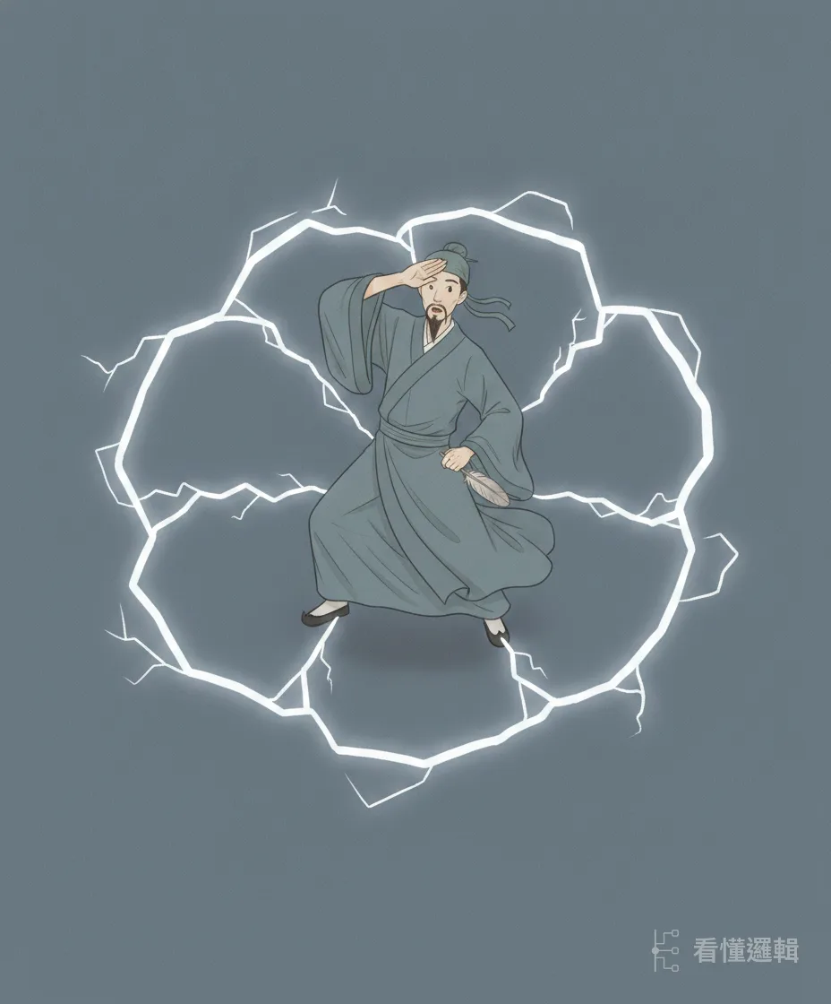 孫臏被牢牢困在陣中，眼看七日之內便要性命不保——方才還占上風的局，轉眼變了顏色，正是「黃金忽然變成鐵」。