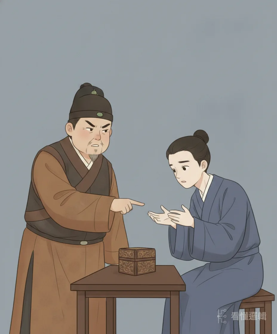 王行首懷疑朱文掘墳盜寶，逼著他認罪。一樁本該和合的姻緣，忽然被推到說不清的尷尬處境。