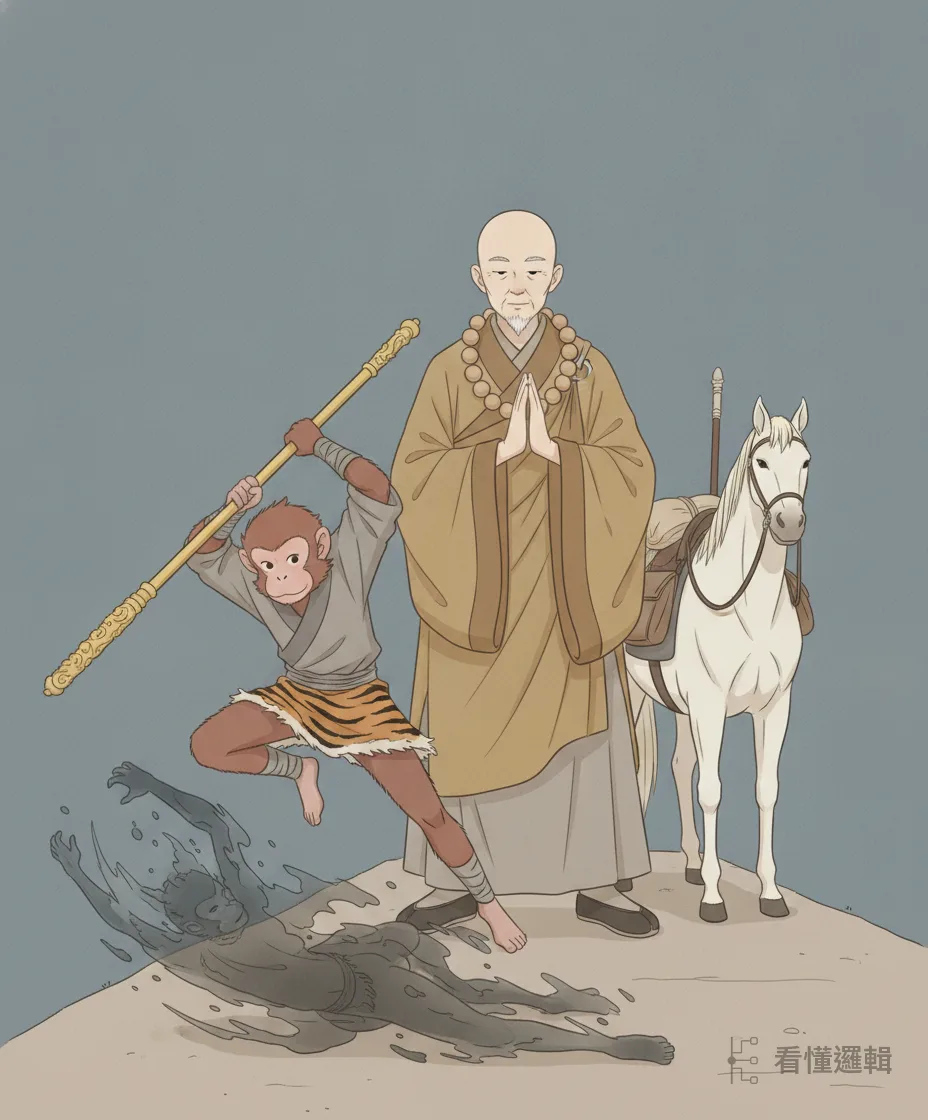 一關來,就破一關。徒弟擋在前頭降妖除魔,三藏立在後面合掌不亂——路上的險,攔得住腳步,攔不住一顆認定方向的心。