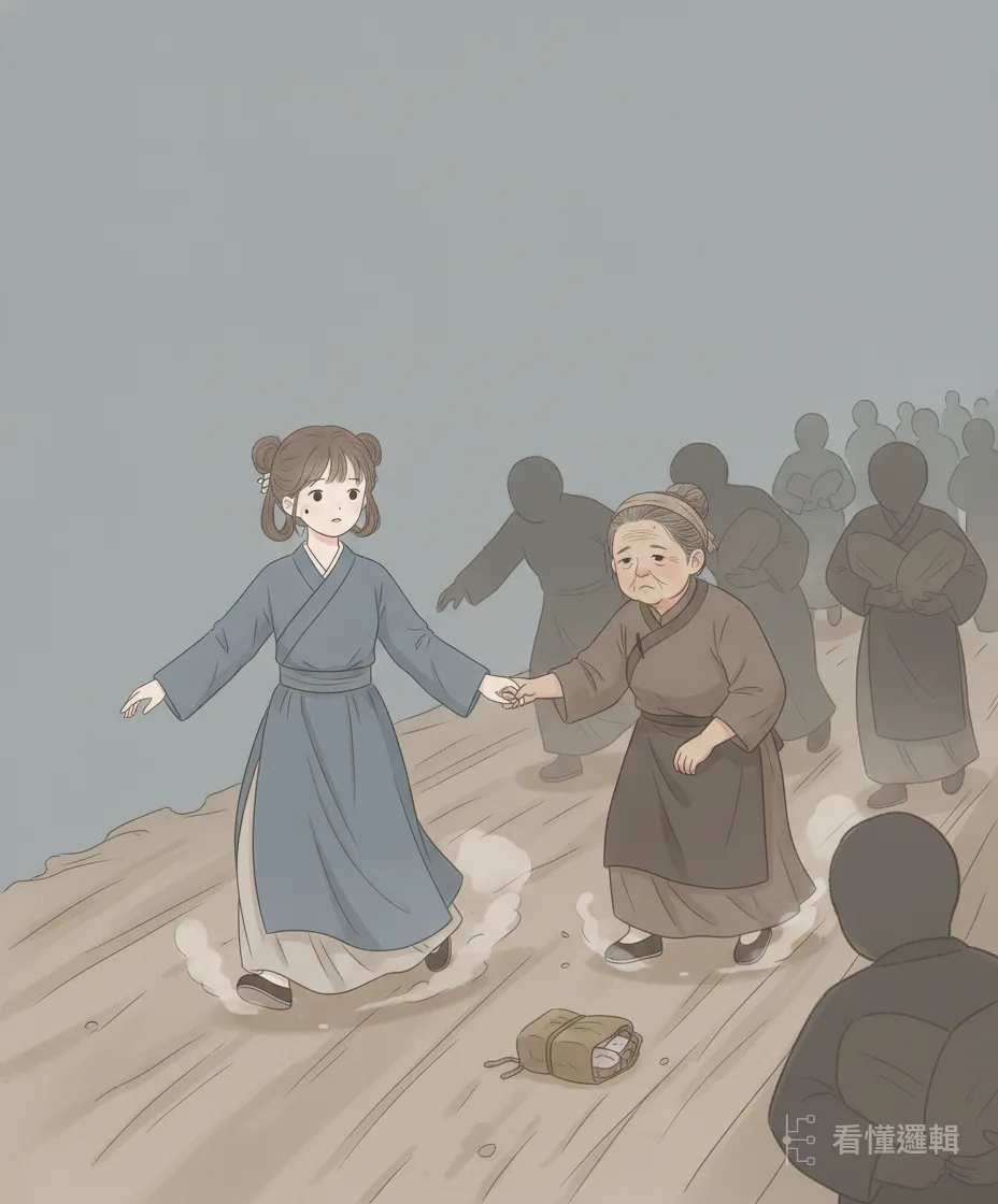 南宋初年金兵南下，江北大亂。家道中落的陳嬌蓮攙著母親隨人潮逃難，一場推擠，母女竟在亂中失了散。