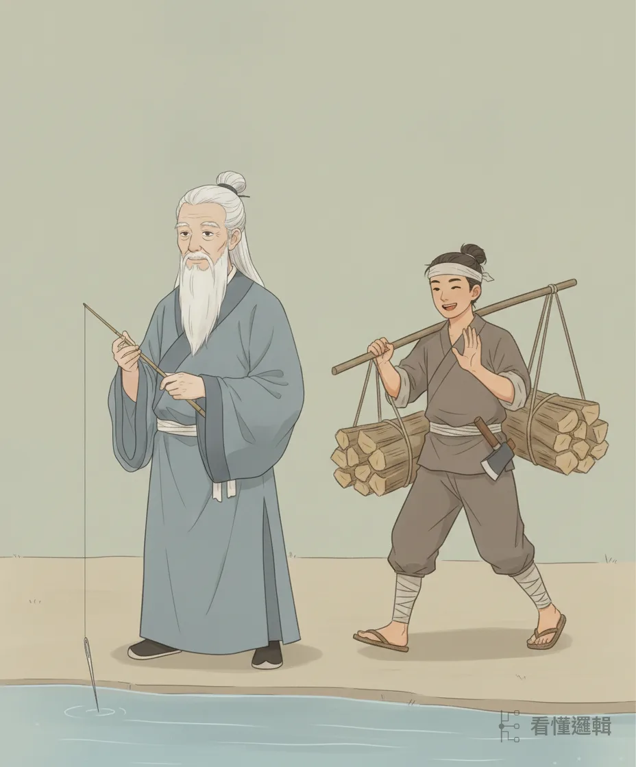 談話間，姜子牙看出武吉氣色不對，直言他這趟進城會失手傷人。武吉當笑話聽過，挑起柴擔就走。原本門庭清吉、家中無憂的日子，往往就在一個沒放在心上的閃失裡起了波瀾——「門庭清吉家無憂」。