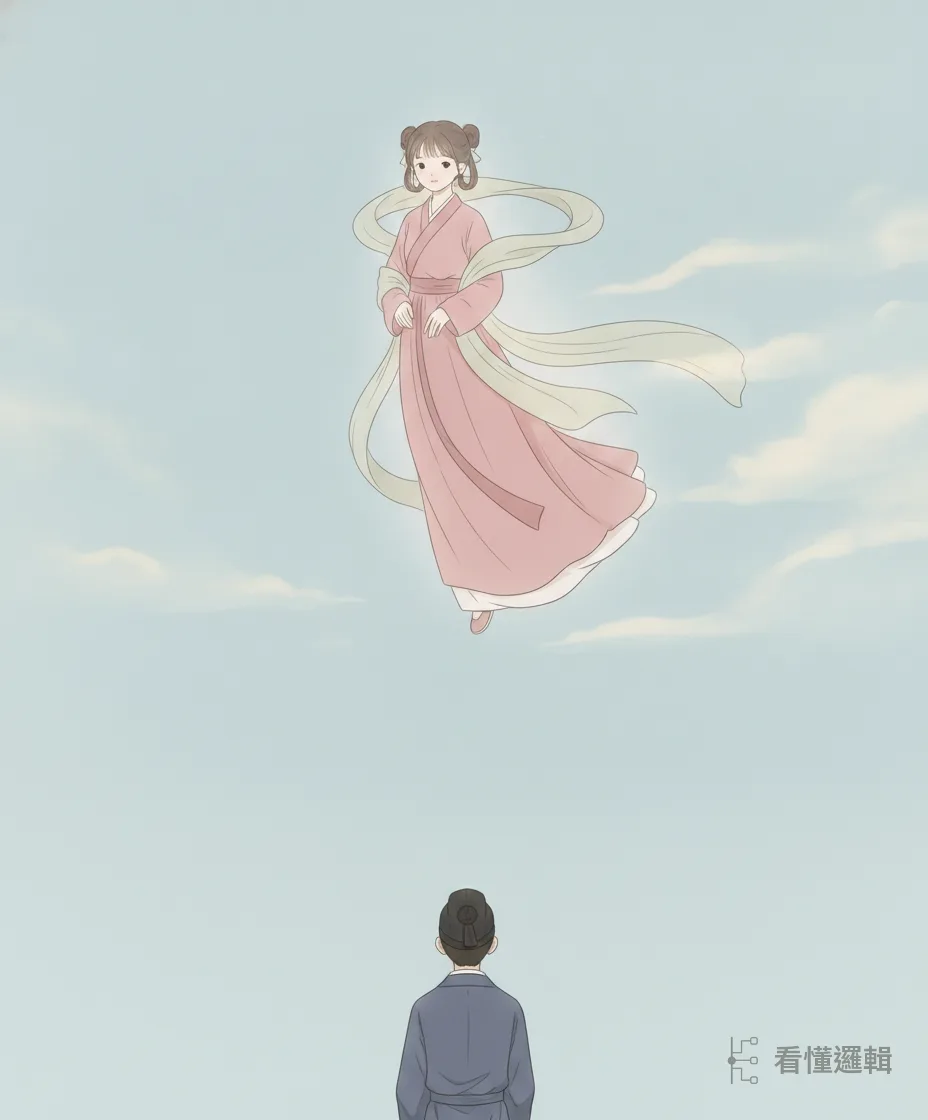 話一說完，織女便凌空離去。花開已然結果，該來的緣分聚了又散，卻都在對的時候。