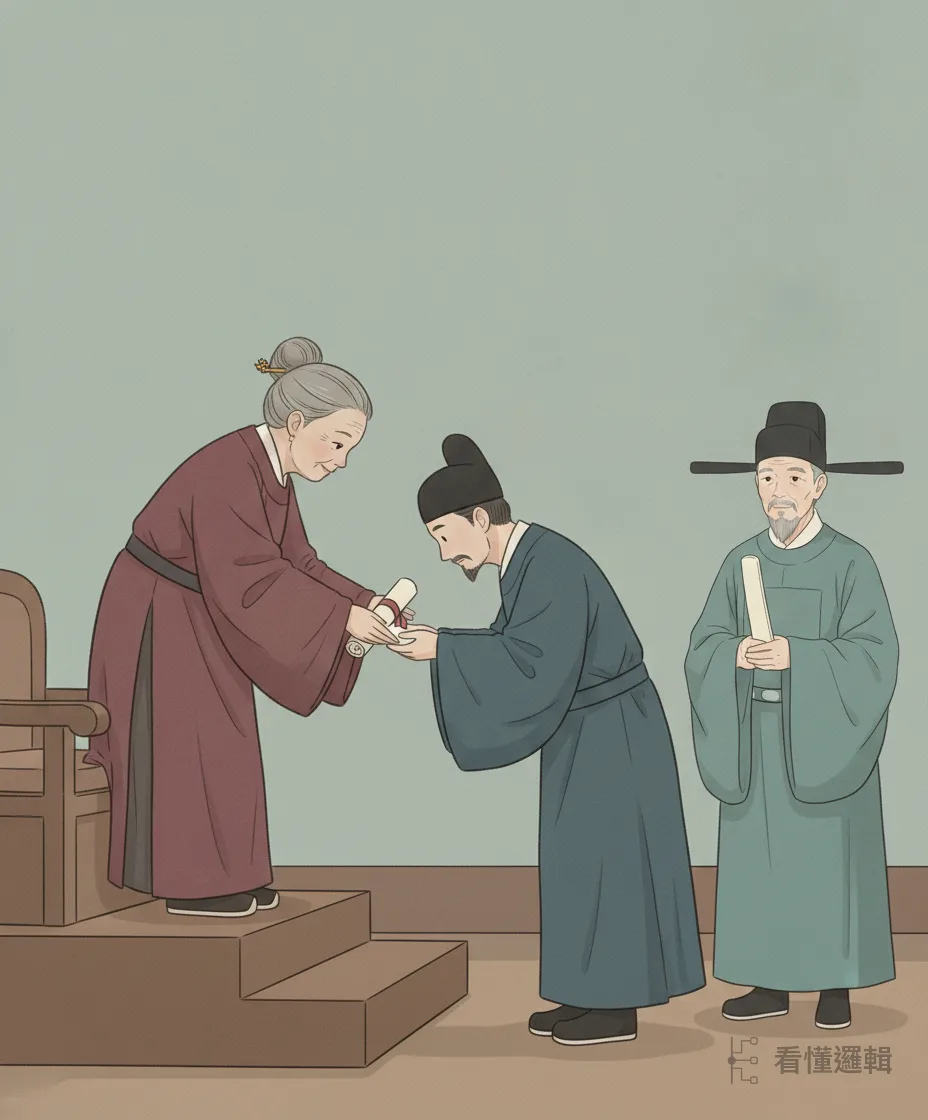 她終於下詔迎回廬陵王李顯，重立為太子。懸宕多年的儲位塵埃落定，也為日後大唐中興埋下種子。