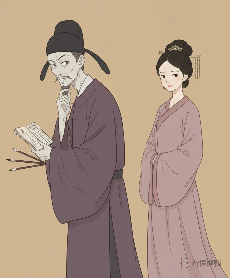 漢元帝下旨選妃，畫師毛延壽奉命四處挑人。走到王昭君面前，他一眼看出這是難得的美人——只是心裡另有盤算。