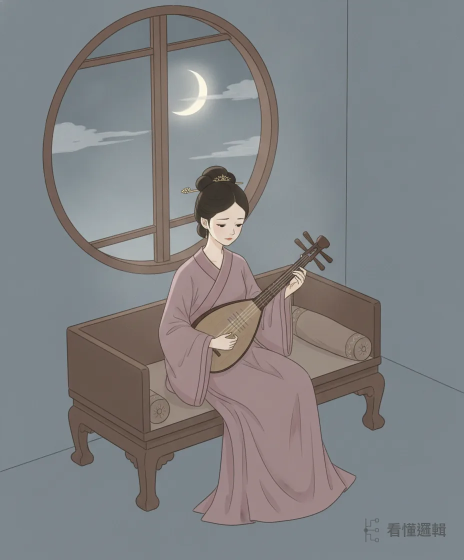 冷宮的夜很長。睡不著的時候，昭君抱起琵琶彈上幾曲，把說不出口的心事，都交給了弦音。