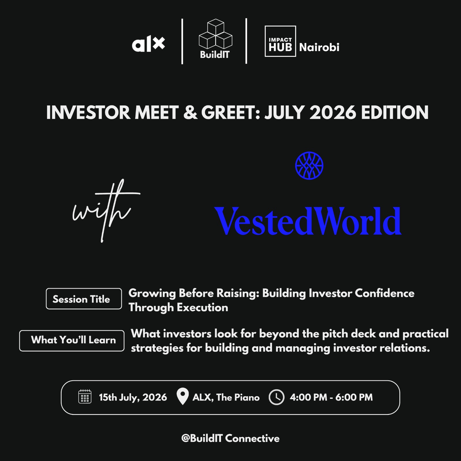 Investor Meet & Greet July 2026 Edition
